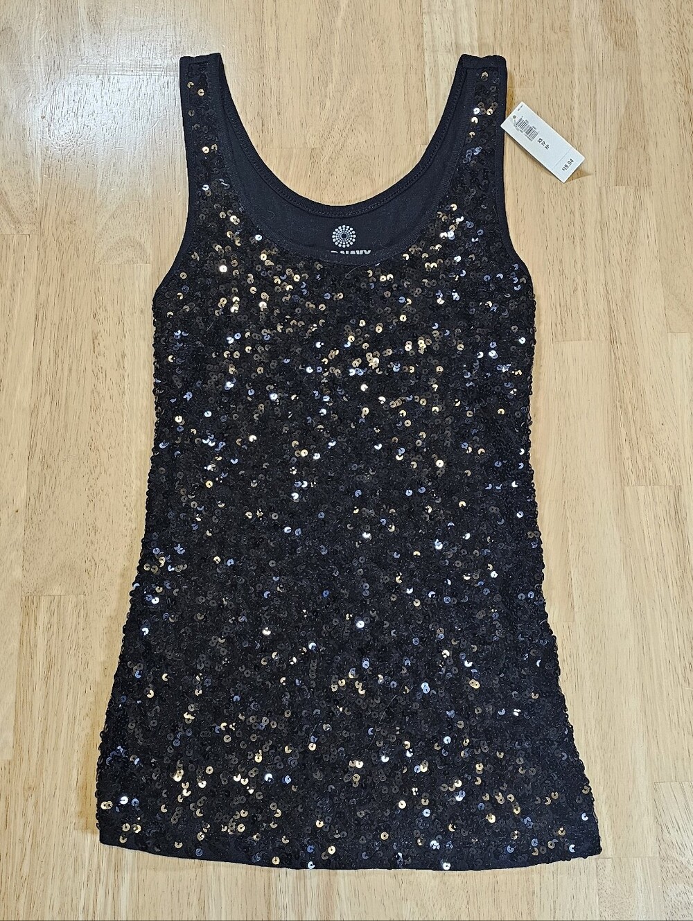 Old Navy Black Sequin Tank Top